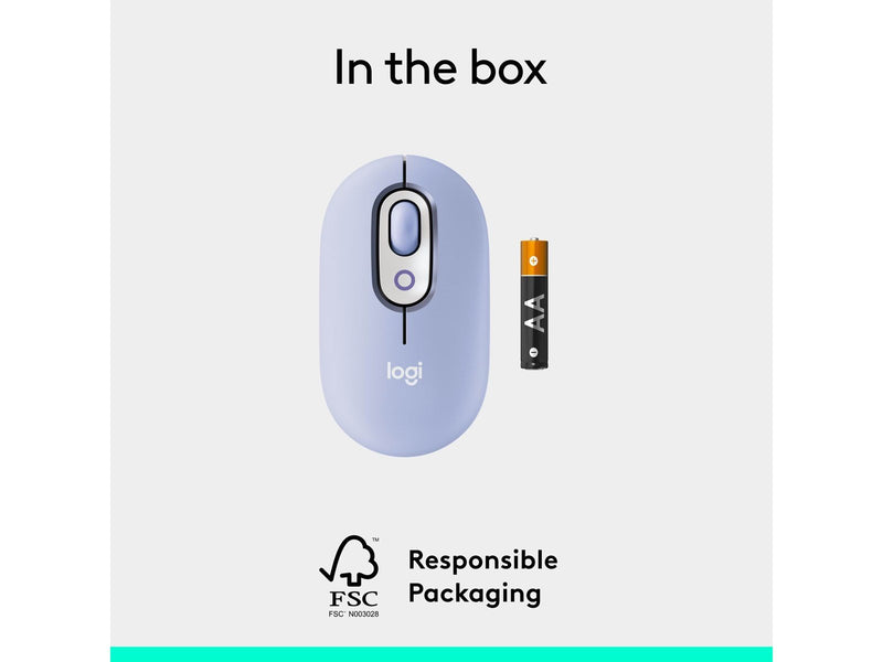 Logitech POP Mouse with Emoji - Lilac - Maus (Lila)