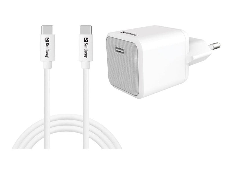 Sandberg power adapter - 2-in-1 - 24 pin USB-C - 20 Watt - with USB-C to USB-C cable