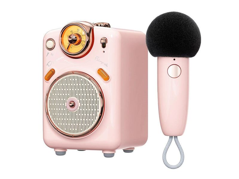 Divoom Fairy-OK Retro Mini Karaoke Speaker - Pink