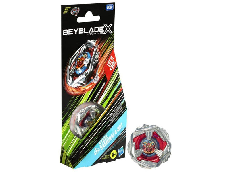 Hasbro Beyblade X Steel Samurai 4-80T Booster Pack Set with Balance Type top, Ages 8+