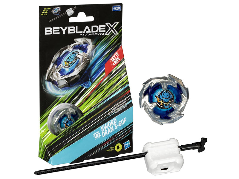 Beyblade X Sword Dran 3-60F Starter Pack Set with Attack Type Top & Launcher Ages 8+