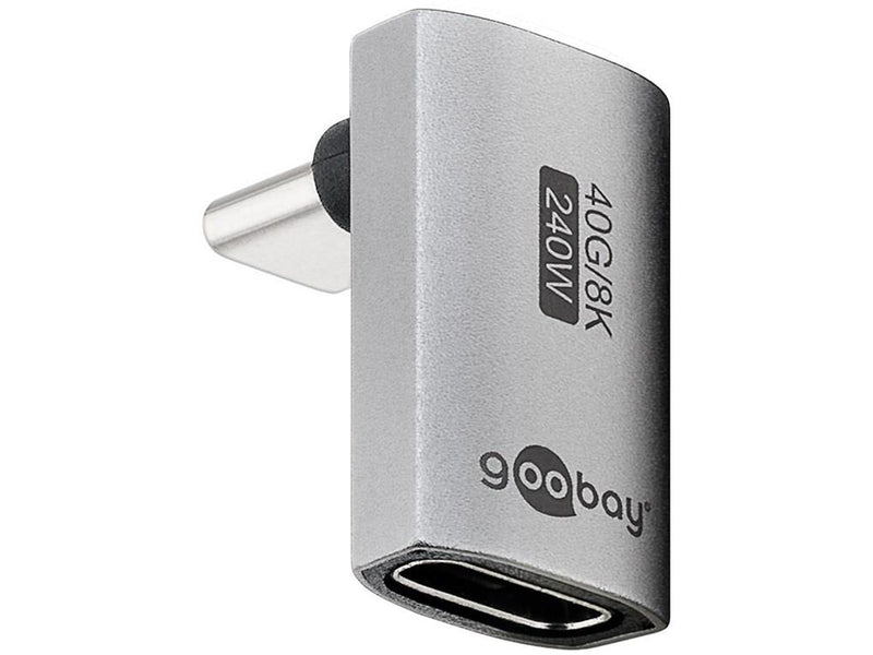 Pro USB-C - USB4 - 90° long - adapter - silver