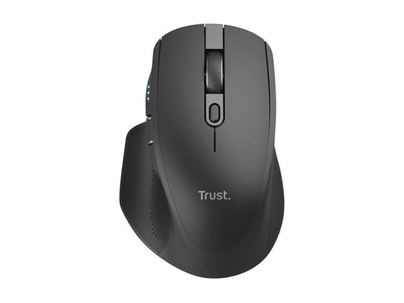 Trust Ozaa+ - mouse - multi-device - Bluetooth 2.4 GHz - black - Maus (Schwarz)