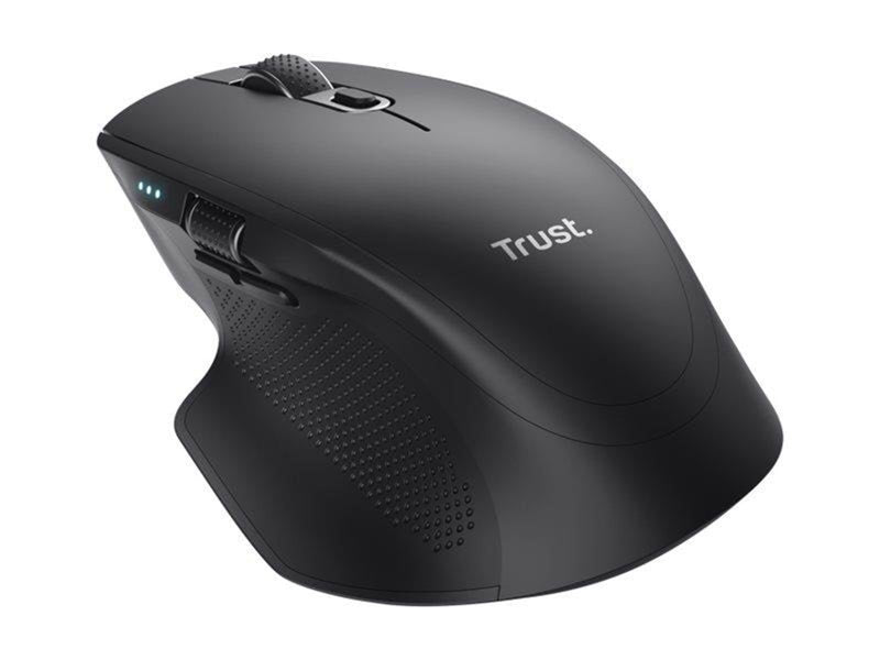 Trust Ozaa+ - mouse - multi-device - Bluetooth 2.4 GHz - black - Maus (Schwarz)