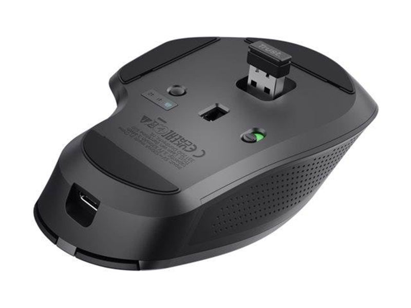 Trust Ozaa+ - mouse - multi-device - Bluetooth 2.4 GHz - black - Maus (Schwarz)