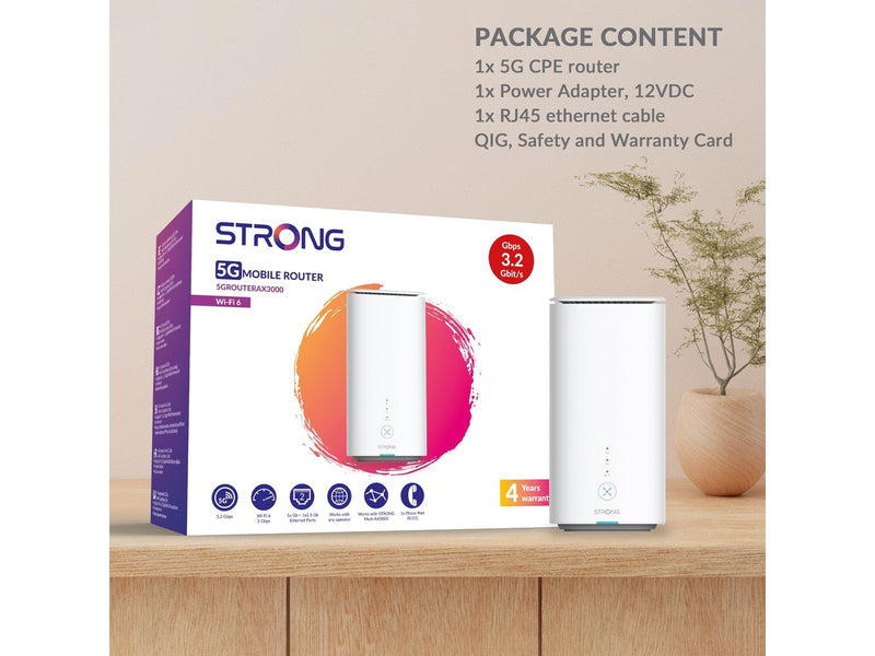 Strong 5G Router AX3000 (WiFi 6) - 3.2 Gbit/s - 5G Wi-Fi 6