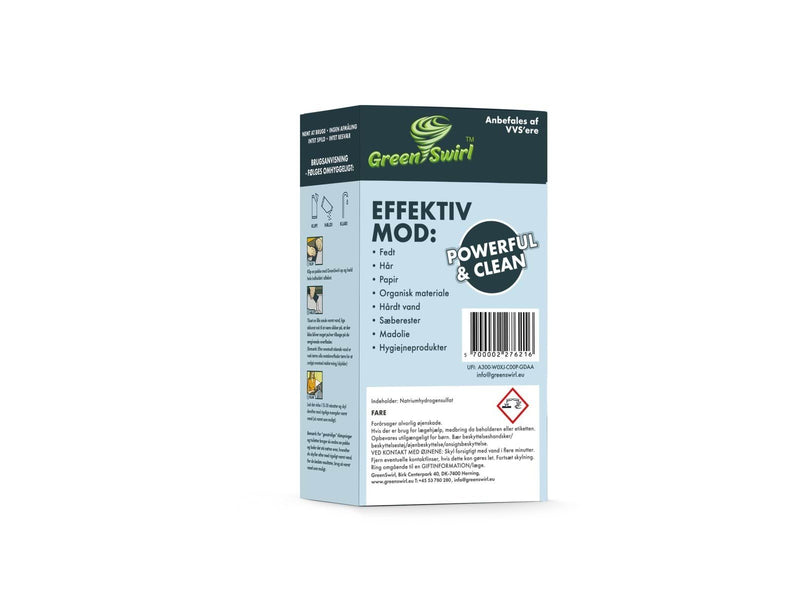 GreenSwirl Powerful drain cleaner - 2 dosing bags of 233 g