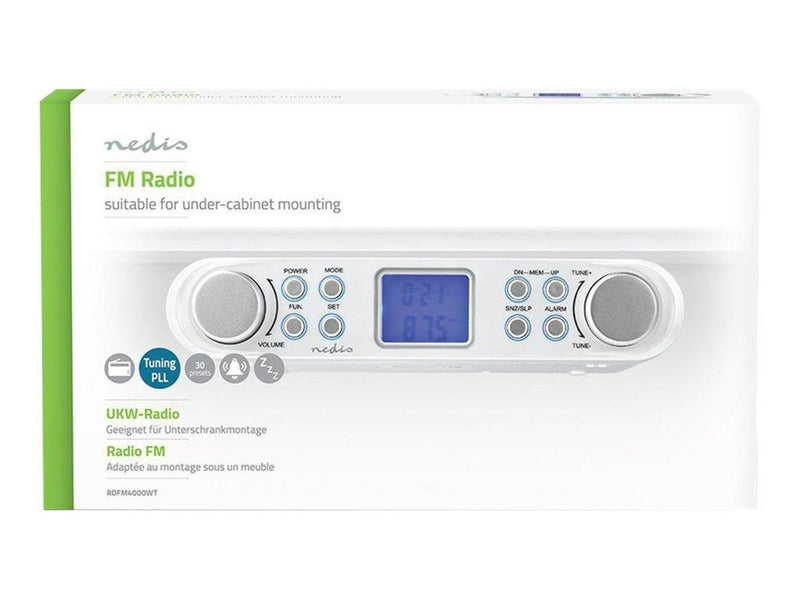 Nedis RDFM4000WT - clock radio - FM - Stereo