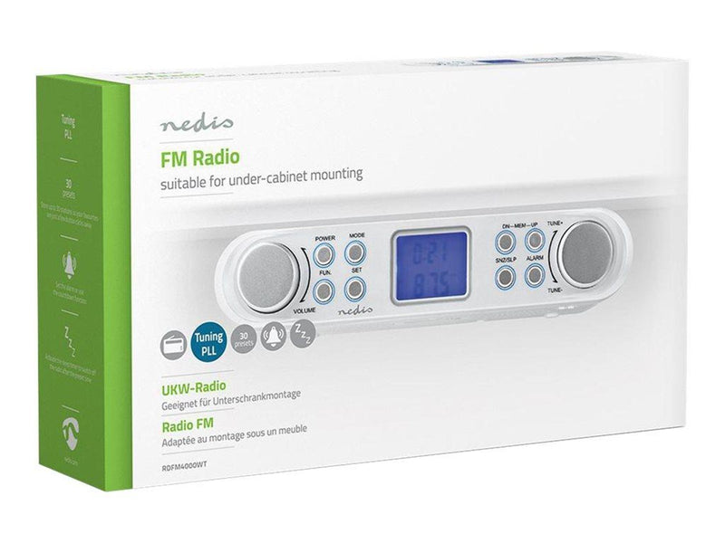 Nedis RDFM4000WT - clock radio - FM - Stereo