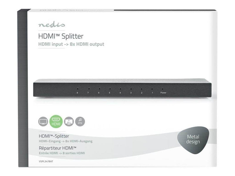 Nedis VSPL3478AT - video/audio splitter - 8 ports