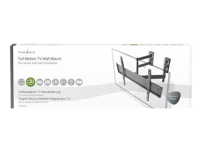 Nedis mounting kit - full-motion - for LCD TV - black 40 kg 70" 100 x 100 mm