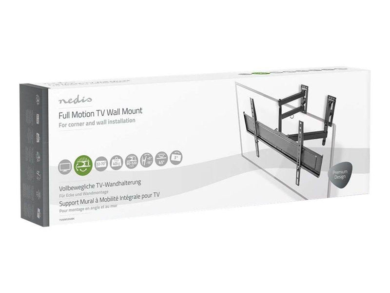 Nedis mounting kit - full-motion - for LCD TV - black 40 kg 70" 100 x 100 mm