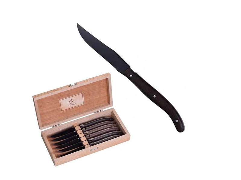 Laguiole Steak Knives 6 pcs black