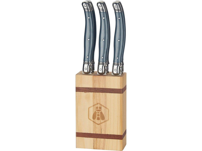 Laguiole Steak Knife Set of 6 Stainless Steel Plastic Handles