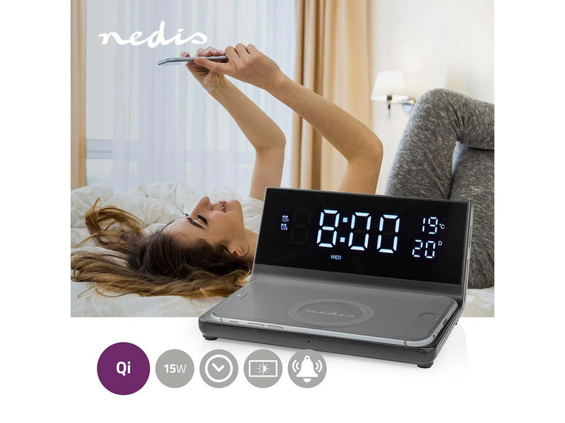 Nedis Alarm clock with wireless charging