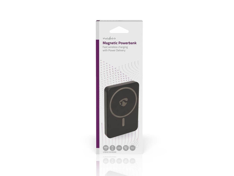 Nedis Powerbank | 5000 mAh | Wireless charging | 1.67 / 2.22 / 3.0 A Powerbank (Akku) - schwarz - 5000 mAh