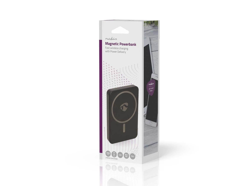 Nedis Powerbank | 5000 mAh | Wireless charging | 1.67 / 2.22 / 3.0 A Powerbank (Akku) - schwarz - 5000 mAh