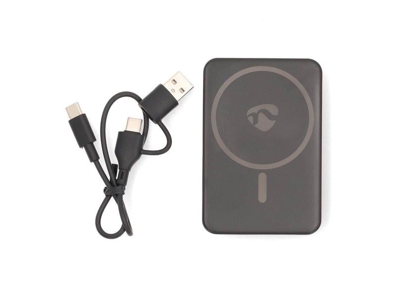 Nedis Powerbank | 5000 mAh | Wireless charging | 1.67 / 2.22 / 3.0 A Powerbank (Akku) - schwarz - 5000 mAh