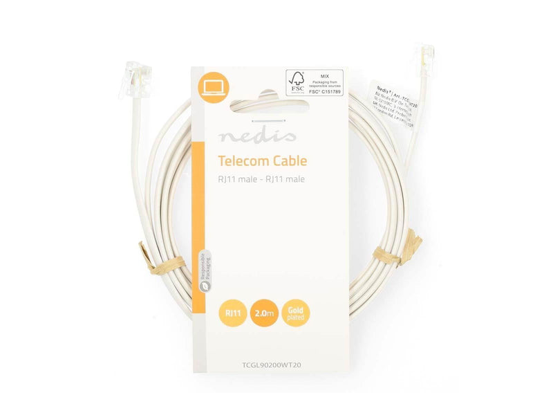 Nedis TCGL90200WT20 telephone cable