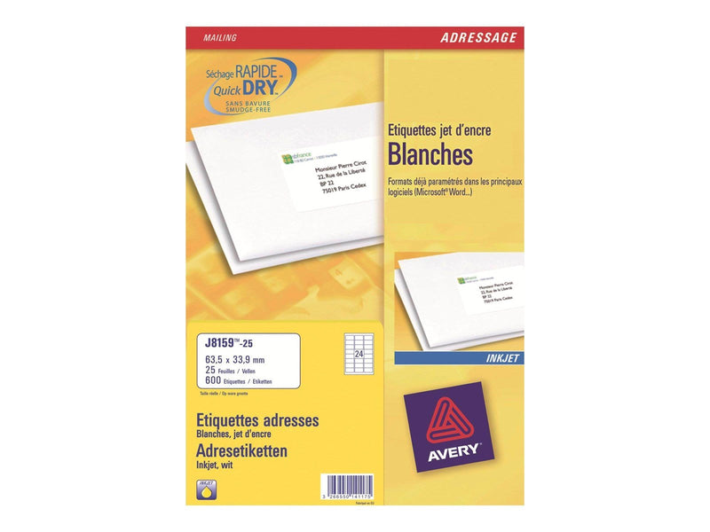 Avery - address labels - 600 pcs. - 33.9 x 64 mm