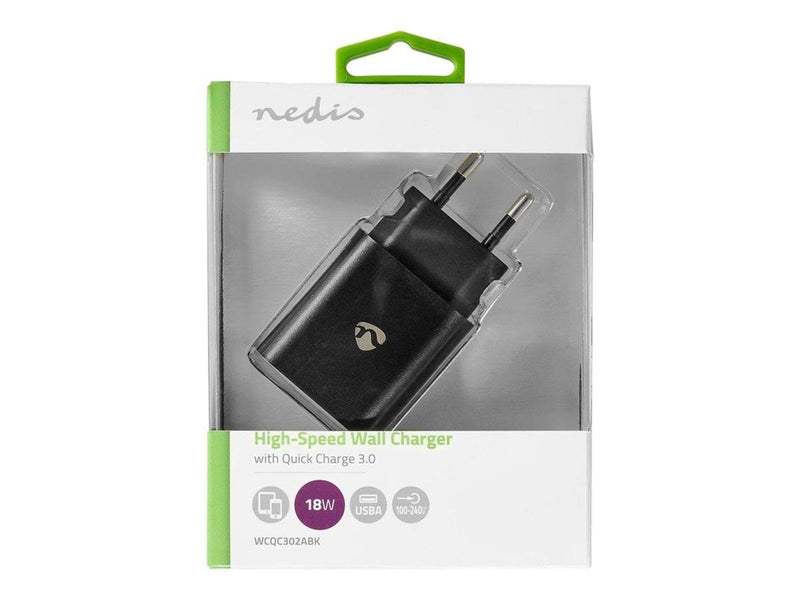 Nedis WCQC302ABK power adapter - USB - 18 Watt