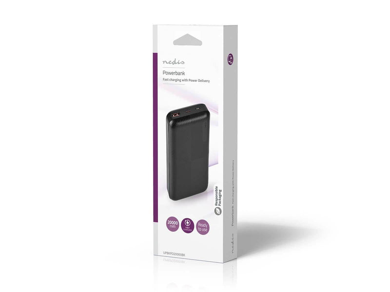 Nedis UPBKPD20000BK power bank Powerbank (Akku) - schwarz - 20000 mAh