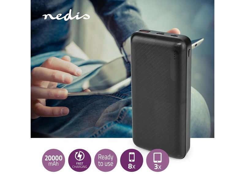 Nedis UPBKPD20000BK power bank Powerbank (Akku) - schwarz - 20000 mAh
