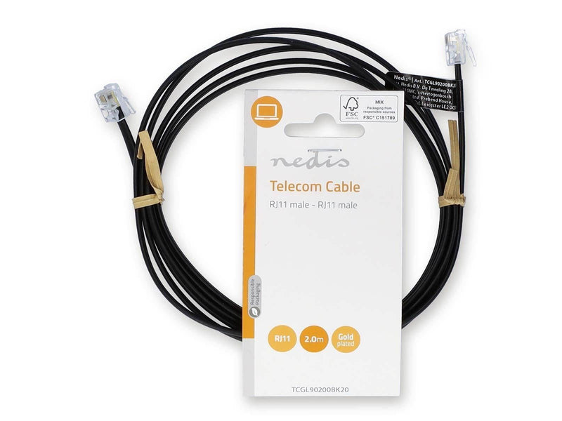 Nedis TCGL90200BK20 telephone cable