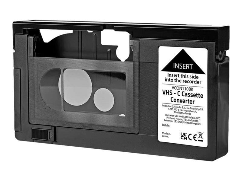 Nedis VCON110BK - video cassette adapter (VHS-C to VHS)