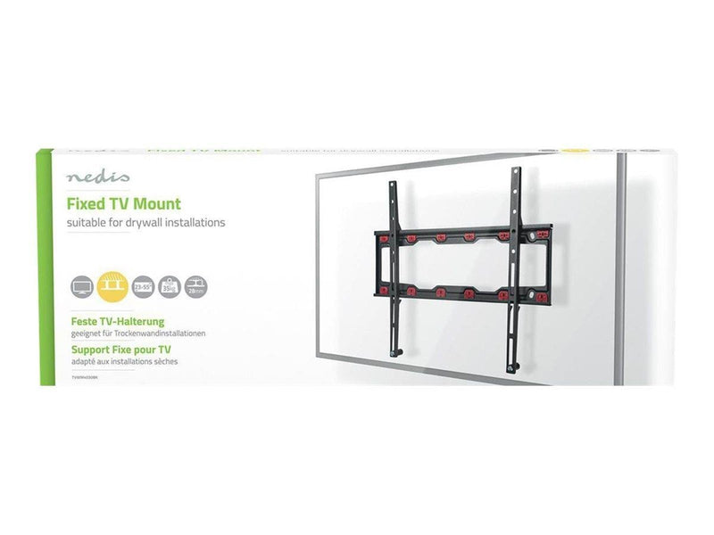 Nedis TVWM4030BK bracket - fixed - for LCD TV - black 35 kg 55" 100 x 100 mm
