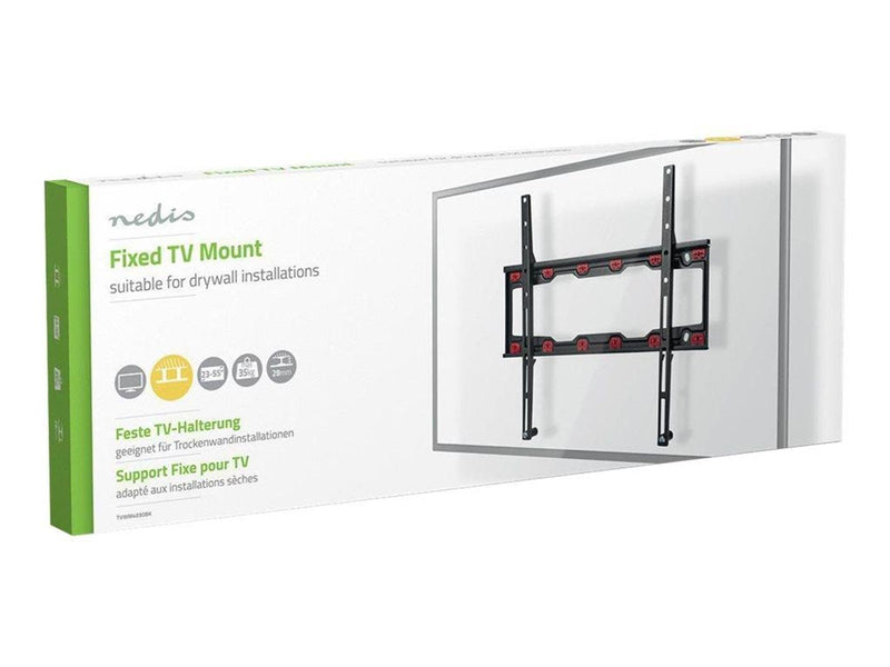 Nedis TVWM4030BK bracket - fixed - for LCD TV - black 35 kg 55" 100 x 100 mm