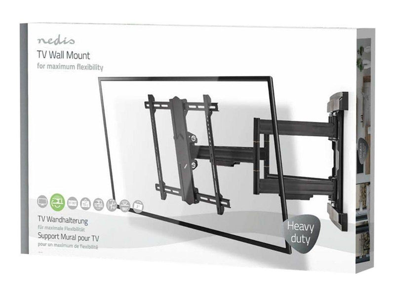 Nedis TVWM6551BK bracket - full-motion - for TV - black 70 kg 80" 200 x 100 mm