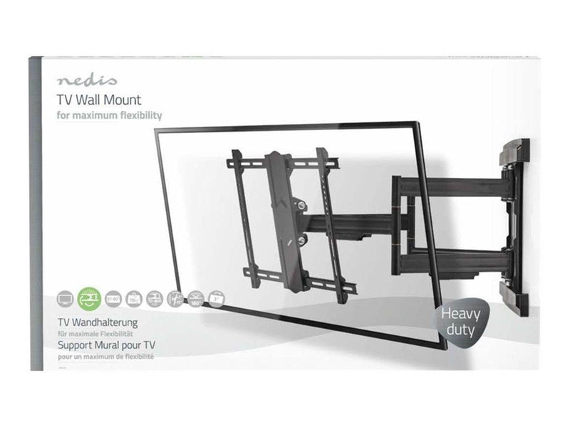 Nedis TVWM6551BK bracket - full-motion - for TV - black 70 kg 80" 200 x 100 mm