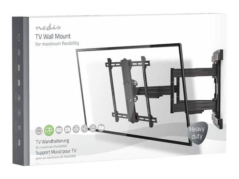 Nedis TVWM6551BK bracket - full-motion - for TV - black 70 kg 80" 200 x 100 mm