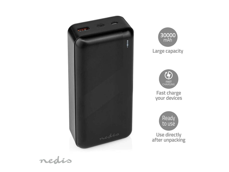 Nedis UPBK65W30000BK power bank Powerbank (Akku) - schwarz