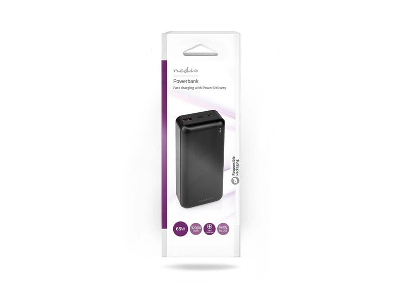 Nedis UPBK65W30000BK power bank Powerbank (Akku) - schwarz
