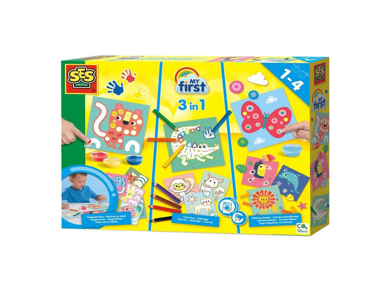 SES Creative My First - 3in1 Finger Painting Coloring Pasting Shapes