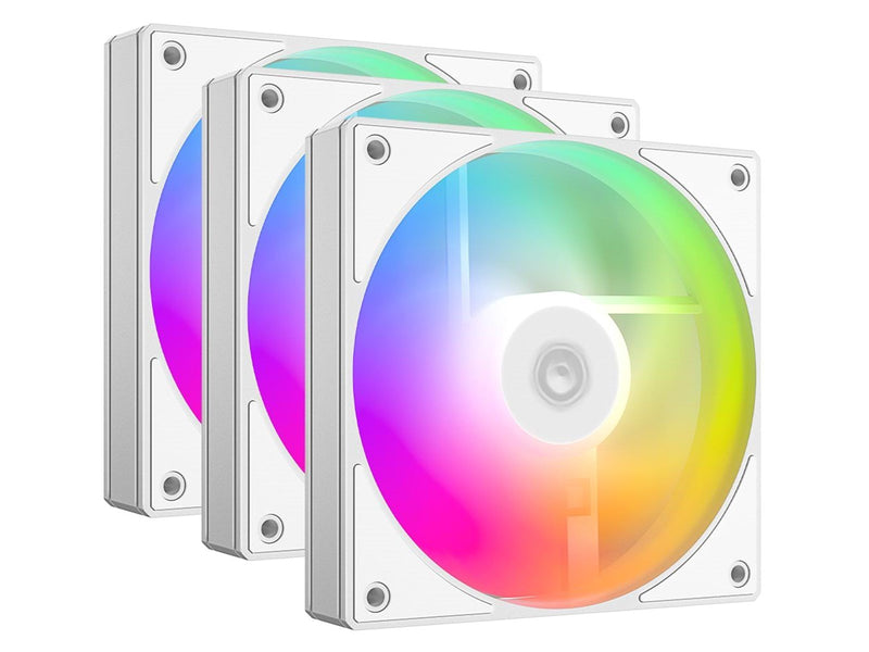 ID-Cooling AS-120-ARGB-W TRIO - Gehäuselüfter - 120mm - Weiß mit RGB-Beleuchtung - 27 dBA