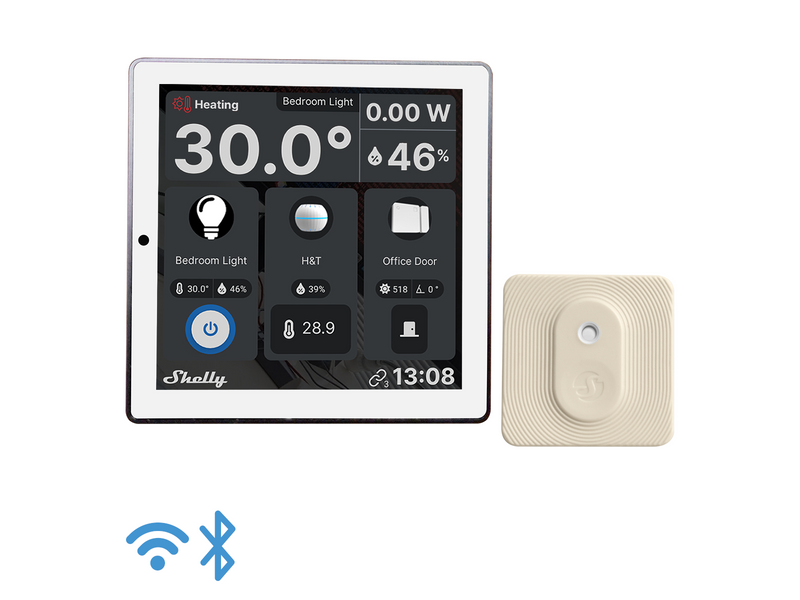 Shelly Wall Display White + BLU H&T Ivory - WiFi touch screen