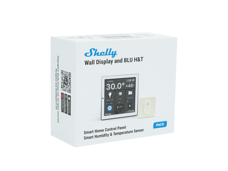 Shelly Wall Display White + BLU H&T Ivory - WiFi touch screen