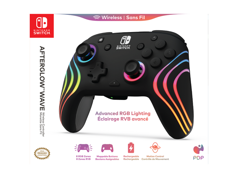 PDP Afterglow Wave - Black - Wireless - Wireless Controller - Nintendo Switch