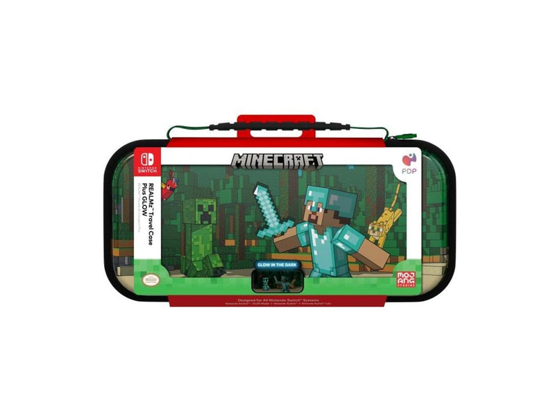 PDP REALMz Travel Case - Minecraft Forest Battle Glow in the Dark - Miscellaneous Bag - Nintendo Switch