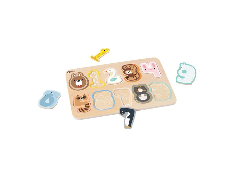 Classic World Wooden Number Puzzle 10 pcs.