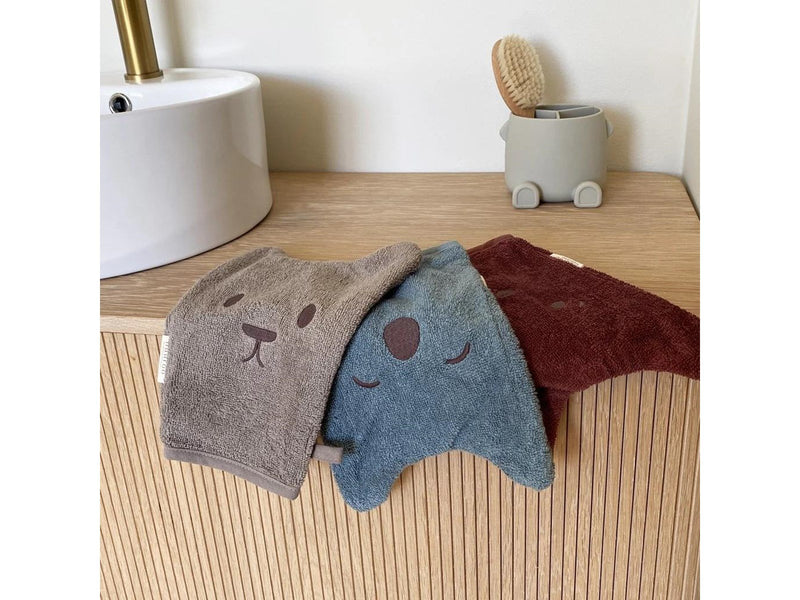 Nuuroo Agnes washing cloth 2-pack  - Cobblestone/Mahogany