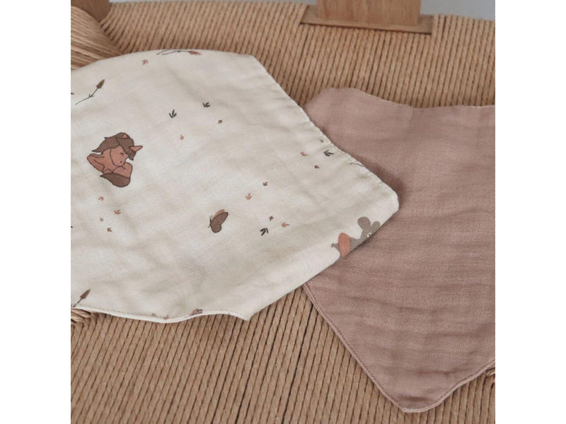 Nuuroo Villads muslin bib 2-pack  - Unicorn / Rose dust