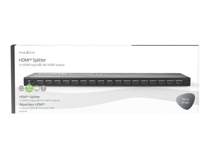 Nedis VSPL34716AT - video/audio splitter - 16 ports