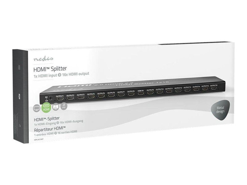Nedis VSPL34716AT - video/audio splitter - 16 ports