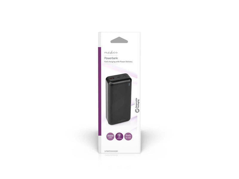 Nedis UPBKPD30000BK power bank Powerbank (Akku) - schwarz