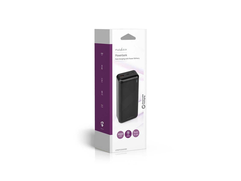 Nedis UPBKPD30000BK power bank Powerbank (Akku) - schwarz