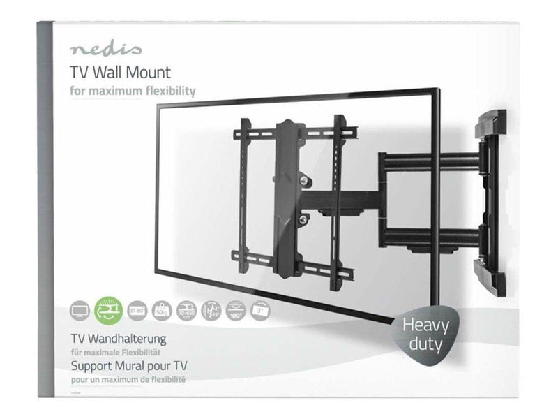 Nedis TVWM6550BK bracket - full-motion - for TV - black 50 kg 80" 200 x 100 mm